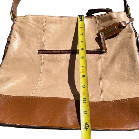 Tignanello Leather Tan and Brown Shoulder Bag Purse - Picture 11 of 14